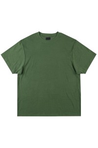 訂製純綠色圓領T恤     設計純棉寬鬆T恤   個性T恤設計   時尚T恤設計   T恤供應商    T1132
